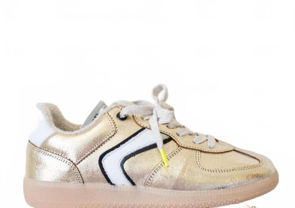 NEW SHU SHOP women's sylvia metallic sneaker in gold